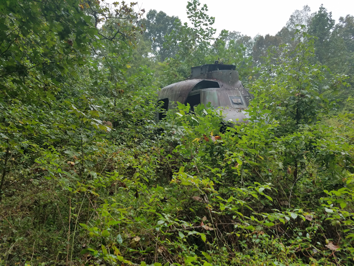 This September 2017 photograph shows 59-04986 sitting in the woods in a field north of Dahlonega, Georgia.