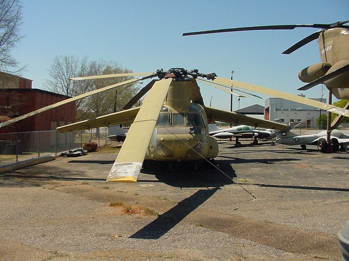 CH-47 Chinook 65-07992, a.k.a. the Boeing 347, at Fort Rucker, Alabama, 2 April 2004.