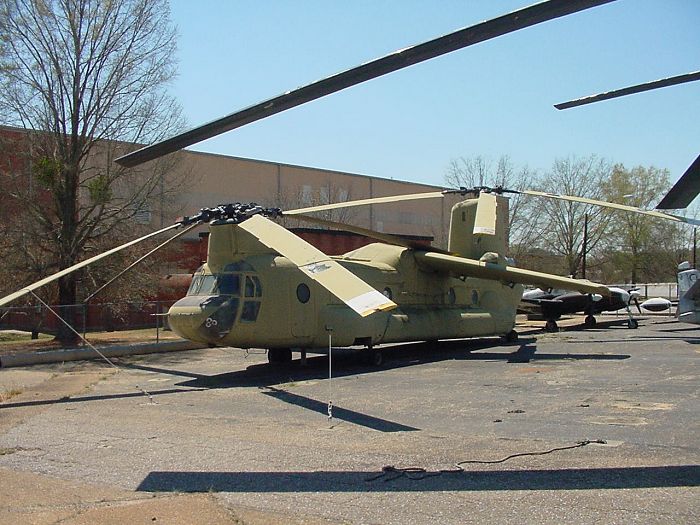 CH-47 Chinook 65-07992, a.k.a. the Boeing 347, at Fort Rucker, Alabama, 2 April 2004.