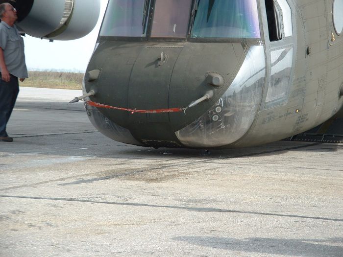 89-00138 being loaded aboard a United States Air Force (USAF) C-17 Globemaster III transport aircraft at Camp Able Sentry, Macedonia.