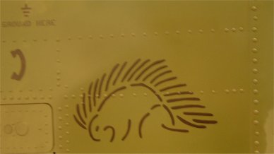 The nose art of D-106 - "Porcupine".