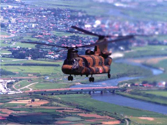 Japan CH-47J Chinook helicopter.