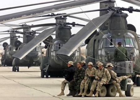 CH-47D helicopters at Bagram Air Base, 8 March 2002.
