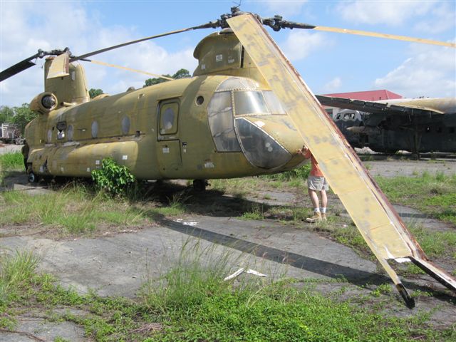 Derelict CH-47A Chinook helicopter in Vietnam.